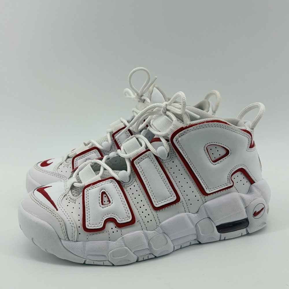 Nike Air More Uptempo Mid White Varsity Red (GS) Size 5Y/6.5W - Picture 2 of 7